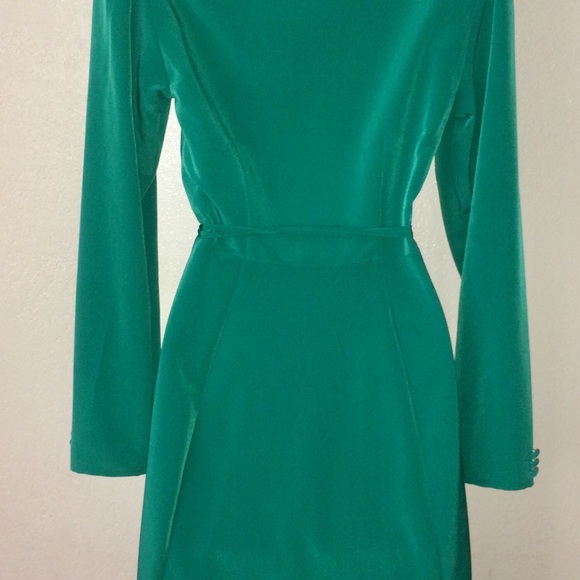 Stunning TOPSHOP Forest Green Silky Wrapped Dress - Picture 5 of 6